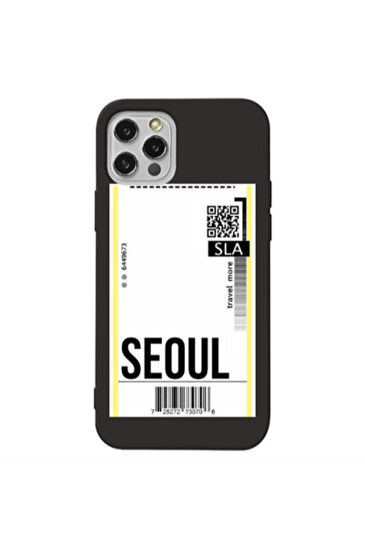 Other Apple iPhone 12 Pro Seoul Travel More Black Colored Silicone TPU Θήκη
