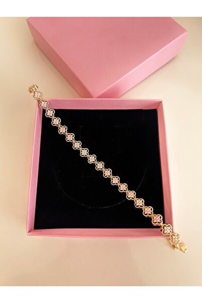 Büşranın Işıltısı Pink clover 14K Xuping bileklik