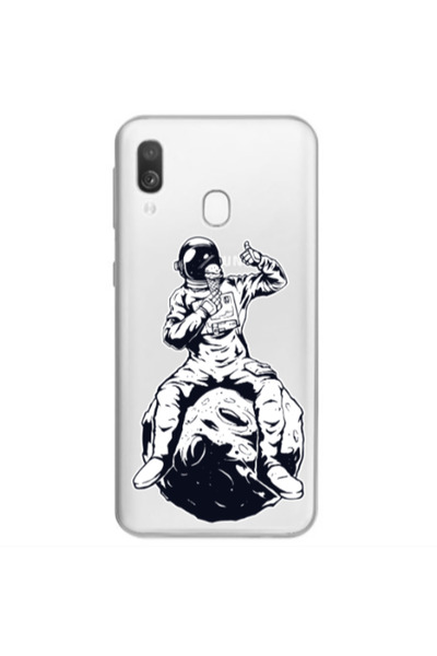 Other Samsung A40 ice cream in space Transparent Silicone TPU Θήκη