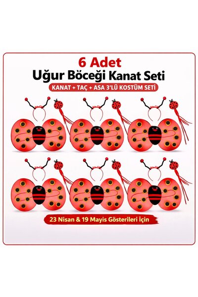 Go İthalat 6 &amp; مجموعة أزياء الخنفساء المضيئة - عصا تاج الجناح (5343)