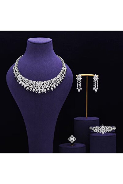 jewelrystore Luxury Diamond-Like Zircon Accessories Set with Box