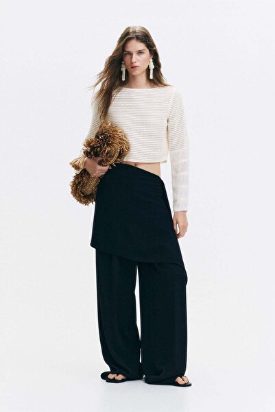 H&M Tailored skirt-layered trousers