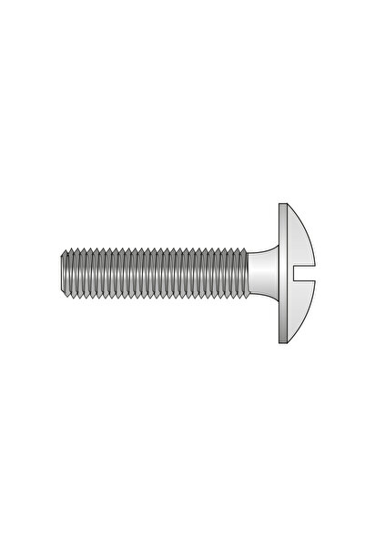 Rocast Set 100 x Bolt Filetat M6 Cap Slot Semirotund fara Saibe Piulite Otel ...
