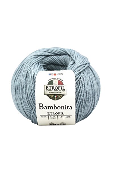 Etrofil Bambonita pređa za pletenje pastel tirkiz 60% bambus 40% organski pam...