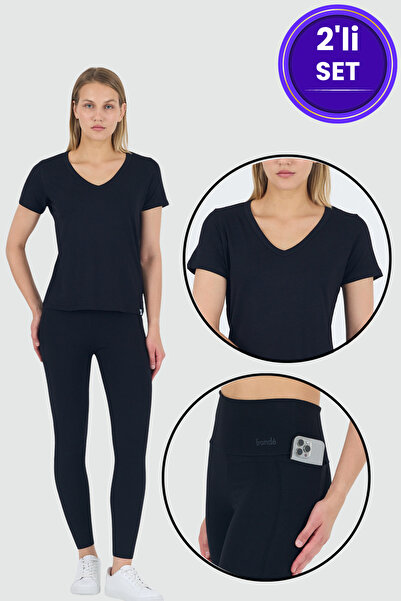 Fronde Breathwear Gloria X Victoria |   High Waist Bamboo Pocket Black Leggin...