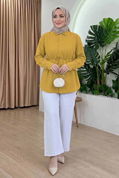 Suede Style 6212 - قميص نسائي أنيق ومريح من قماش البوبلين الناعم المنسوج مع ت...