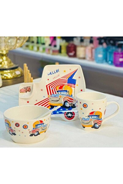 Generic Kids Dining Set – 4-Piece Reusable ceramic Plate, Bowl, Cup& Spoon | ...
