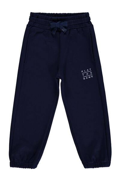 Civil Boys Play the Game High-Printed Sweatpants for Ages 2-5 - Navy Blue
