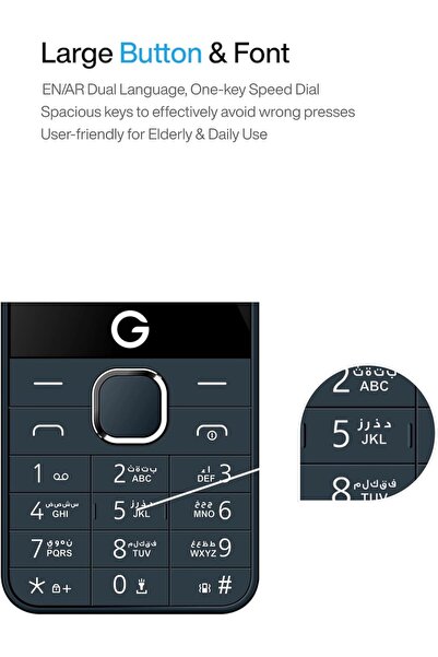 g-tab F100 4G Dual SIM Feature Phone with 2.4" Display, 2000mAh Battery (Navy Blue)