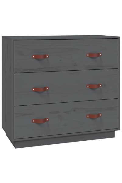 vidaxl Dulap, gri, 80x40x75 cm, lemn masiv de pin