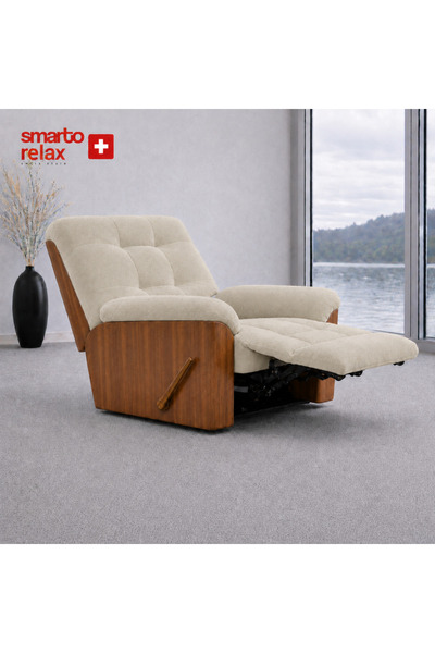 Smarto relax Ticino Manuel TV Koltuğu Ahşap Yan Panelli Polyester Kumaş Baba ...