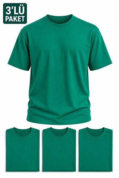 KaeLaurean Men's 3-Pack Cotton Regular Fit Crew Neck Casual Basic T-Shirt