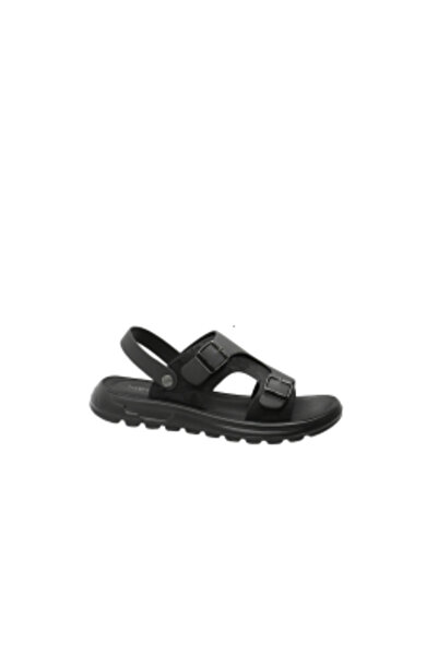 Mels Sandale de vară pentru bărbați Mels, negre, din piele cu model imprimat ...