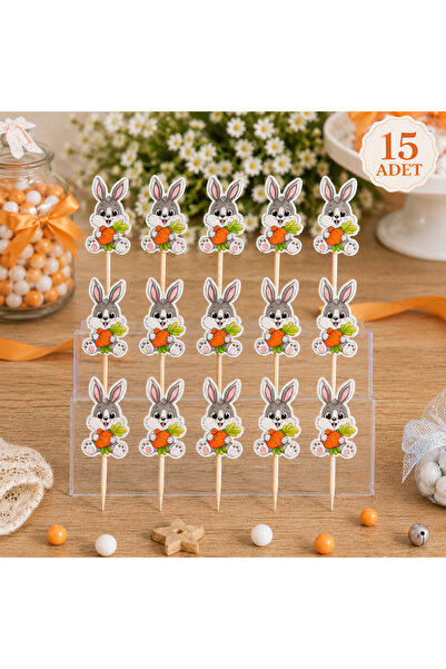Parti Konsepti Diş Buğdayı Tavşan Kürdan Süs 15'li Set