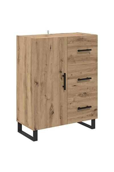 vidaxl Bufet cu sertar Stejar Artizanal 69,5 x 34 x 90 cm