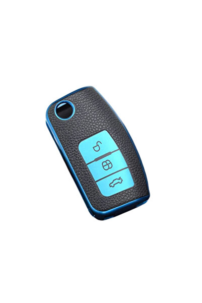 OEM TPU key cover with leather inserts for Ford Fiesta Focus 2 Ecosport Kuga ...