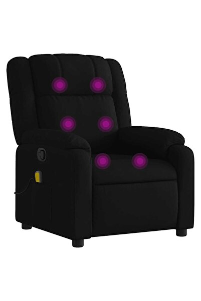 vidaxl Fotoliu de masaj rabatabil, negru, material textil