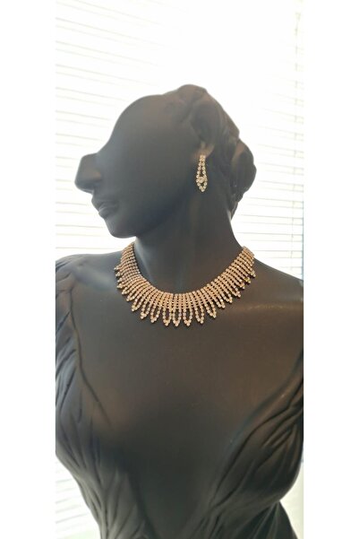 Mf Earrings Necklace Set