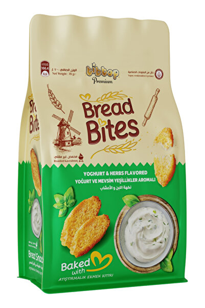 Bread Bites Yoğurt ve Mevsim Yeşillikleri Ekmek Kıtırı 70g