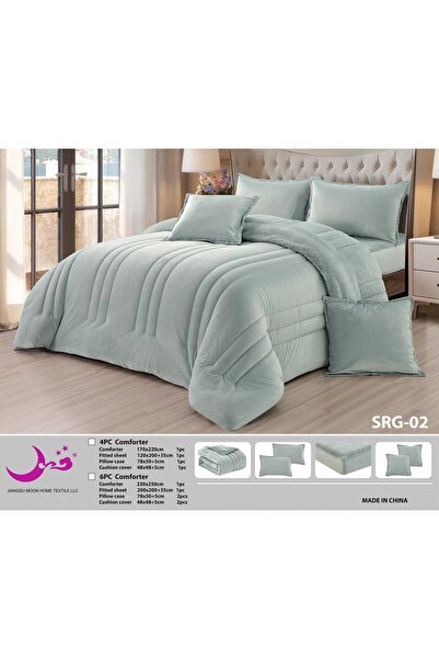 Moon Double Bed Winter Plain Fur Bedspread 6 Pieces - Plain Fur Winter Duvet ...