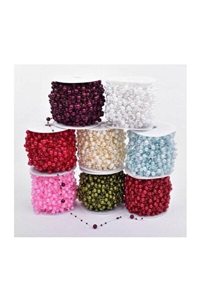 OEM Beads On Roll Plastic Uneven Pearl 0.8cm/22m White