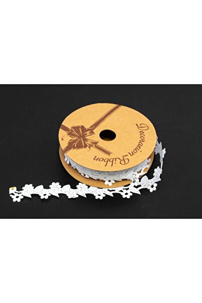 OEM Perforated Ribbon With Flowers and Leaves Cream