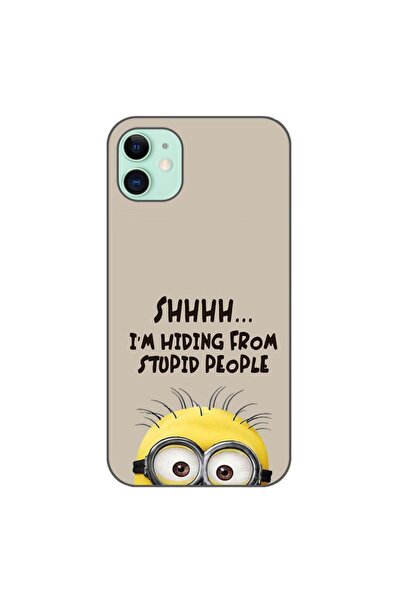 OEM Husa compatibila cu Apple iPhone 11 Silicon Gel Tpu Model Mesaj Minion Shhhh