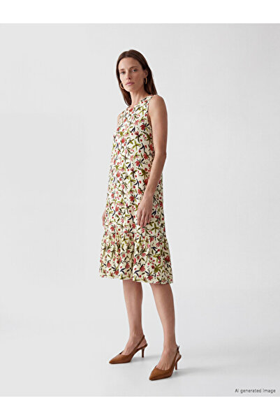 LC Waikiki Zero Roba Collar Floral A-Fit Dress for Style Enthusiasts from Uzg...