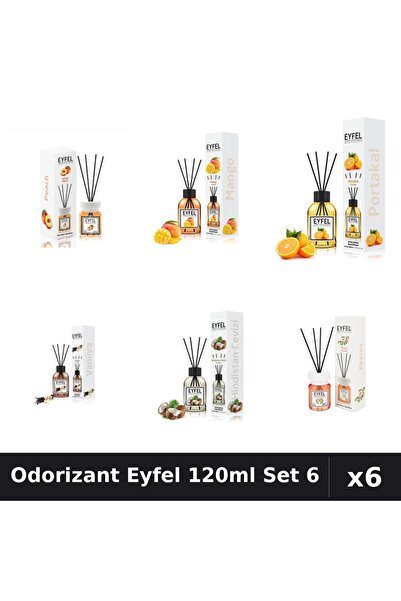Eyfel Set 6 Odorizante Camera Betisoare - Piersică, Mango, Portocală, Vanilie...