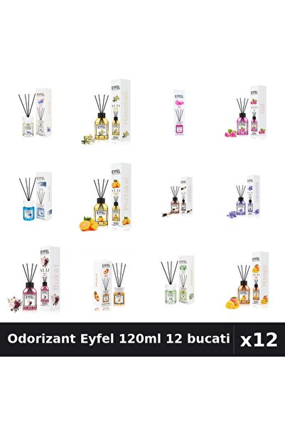 Eyfel Set 12 Odorizant Camera Betisoare 120ml - 12 Arome Asortate, Parfum Intens