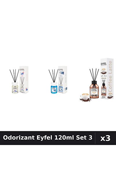Eyfel Set 3 Odorizant Camera Betisoare 120ml - Orhidee, Cool Water, Cafea