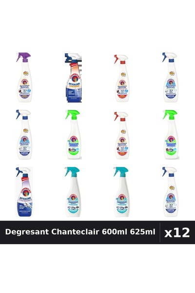 Chanteclair Set 12 Degresant Universal 600ml 625ml - 7 Arome Asortate, Bicarb...