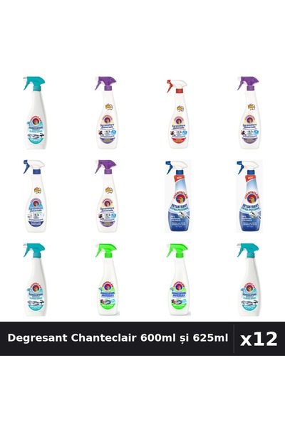 Chanteclair Set 12 Degresant Universal 600ml - 7 Arome, Detartrant 625ml