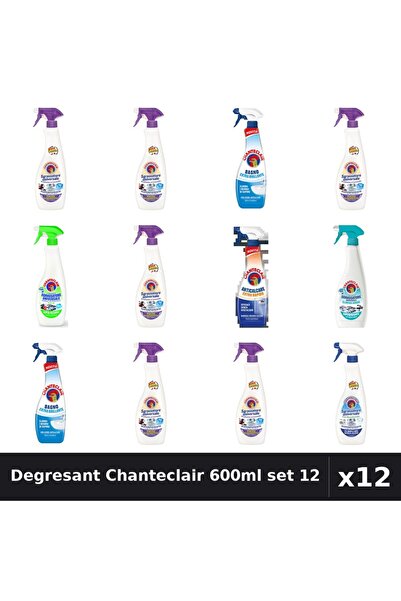 Chanteclair Top Bottom Set of 12 Universal Degreaser 600-625ml - Lavender, Mu...
