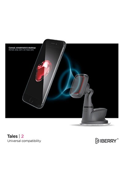İBERRY TALES2 KIRMIZI VANTUZLU MANYETİK ARAÇ İÇİ TELEFON TUTUCU Tüm Cihazlarla Uyumludur Brands: