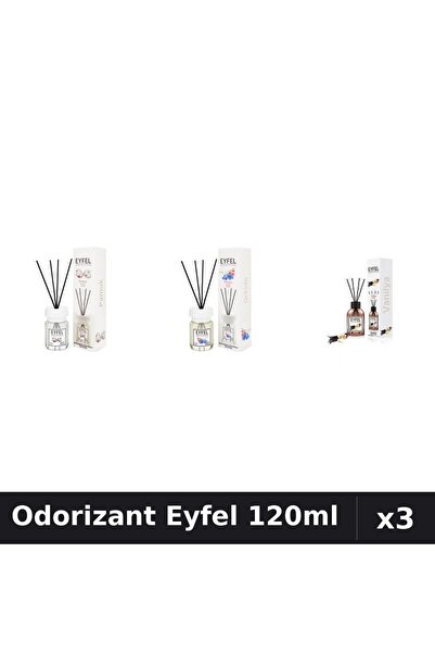 Eyfel Set 3 Odorizant Camera Betisoare 120ml - Bumbac, Orhidee, Vanilie
