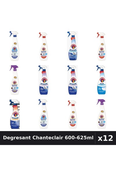 Chanteclair Set 12 Degresant Universal 600-625ml - 8 Arome, Anticalcar, Detar...