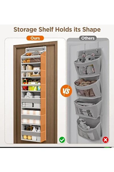 Generic Brand Versatile Door Hanging Storage Organiser, 6 Tier Non-Woven Fabric Shelf with Transparent Pockets (130cm x 30cm, when hang)