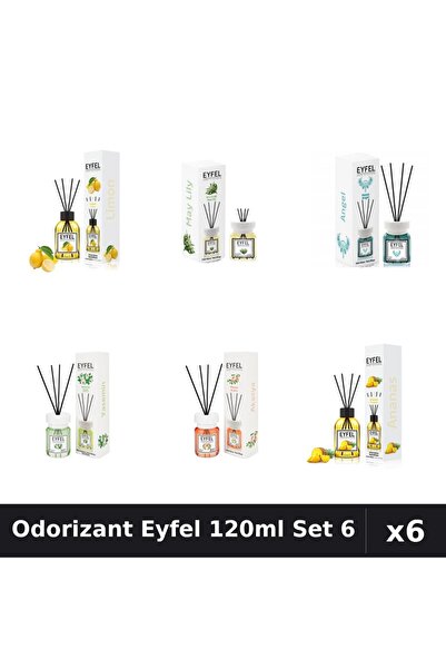 Eyfel Set 6 Odorizante Camera Betisoare 120ml - Lamaie, Lacramioare, Angel, I...