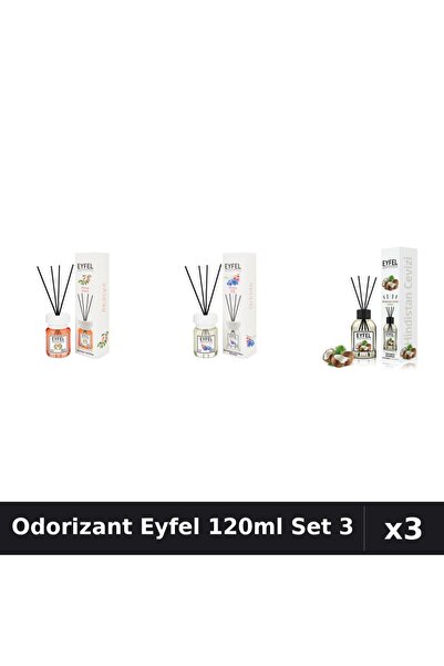 Eyfel Set 3 Odorizant Camera Betisoare 120ml - Acacia, Orhidee, Nucă de Cocos