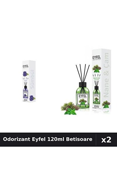 Eyfel Set 2 Odorizant Camera Betisoare - Zambile, Pin și Mentă - 120ml