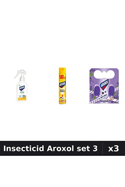 Aroxol Set 3 Insecticid - Loțiune 200ml, Spray 580ml, Spirale Anti-Insecte