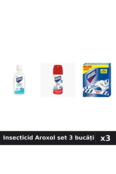 Aroxol Set 3 Insecticid - Loțiune 85ml, Spray 100ml, Pastile - Protecție Casă