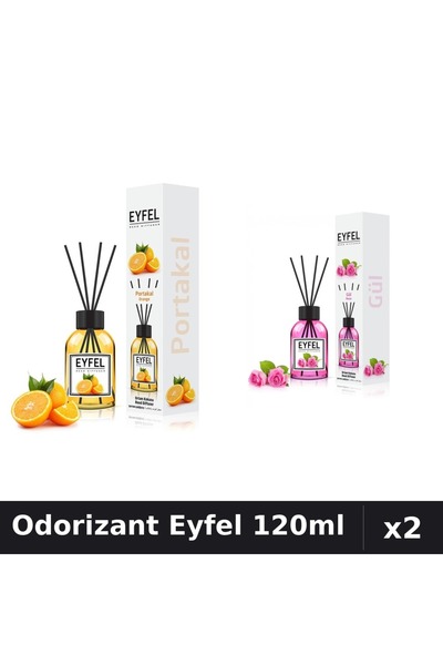 Eyfel Set 2 Odorizant Camera Betisoare 120ml - Portocala, Trandafir
