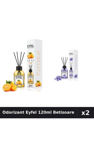 Eyfel Set 2 Odorizant Camera Betisoare 120ml - Lavanda, Portocala