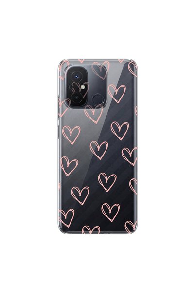 PPKin Redmi 12C Compatible Heart 6 Design Transparent Case