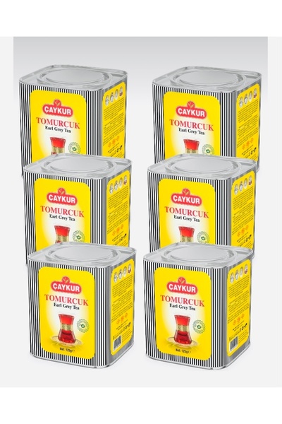 Çaykur Tomurcuk Earl Grey Tea 125 Gr X 6 Pieces Tin Box Natural Bergamot Flav...