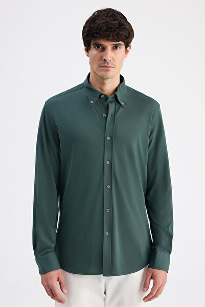 D'S Damat Ds Damat Comfort Emerald Green Oxford Shirt