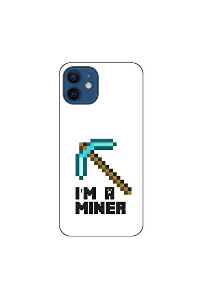 OEM Husa compatibila cu Apple iPhone 12 Silicon Gel Tpu Model Minecraft Miner