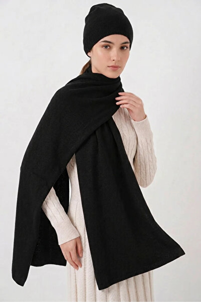 buğrahayalin Women's Knitwear Black Scarf Beanie